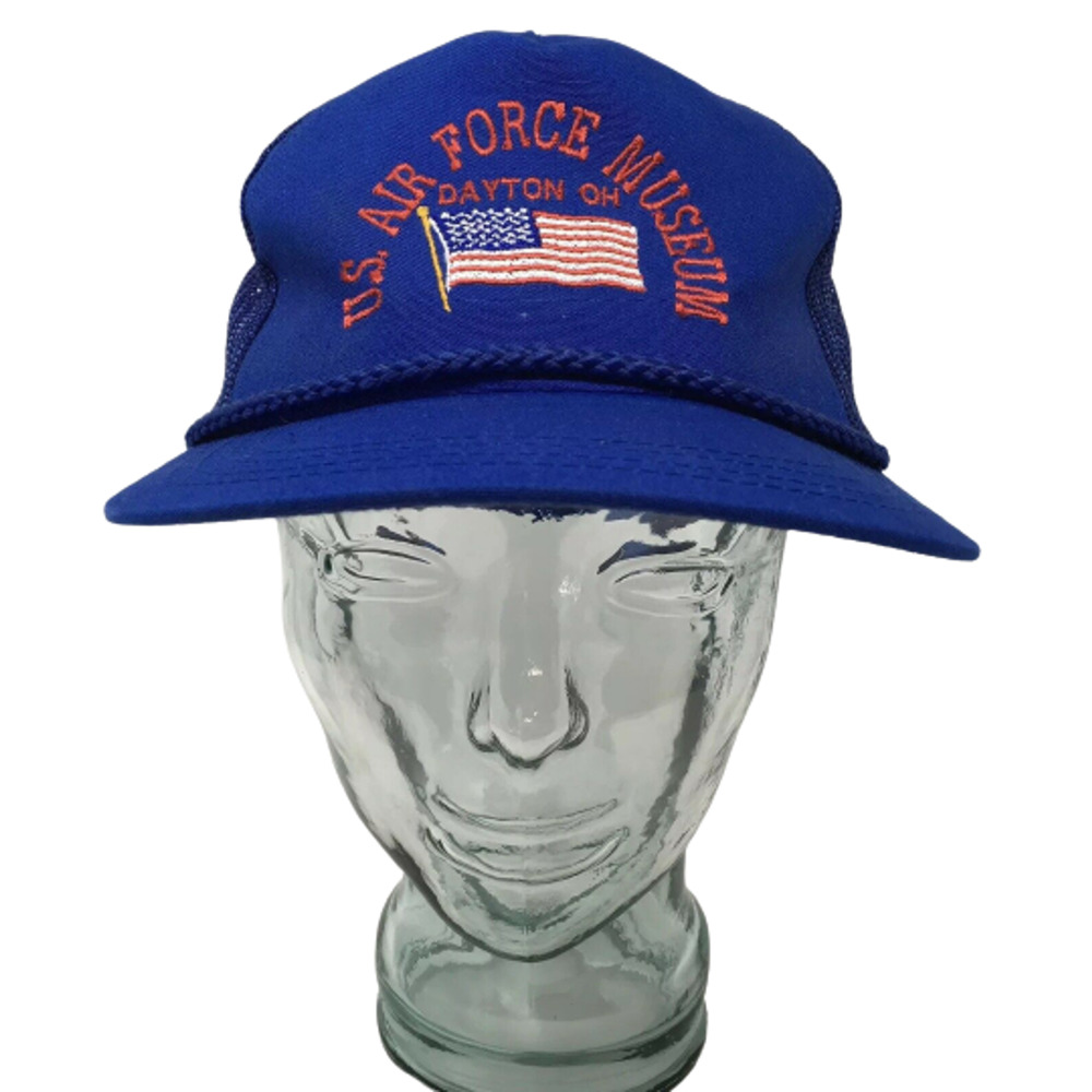 US Air Force Museum Trucker Hat Dayton Ohio Blue Yupoong OSFM Snapback Cap